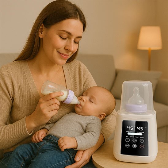 chauffe biberon maman confiante